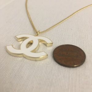 Chanel Ivory enamel pendant